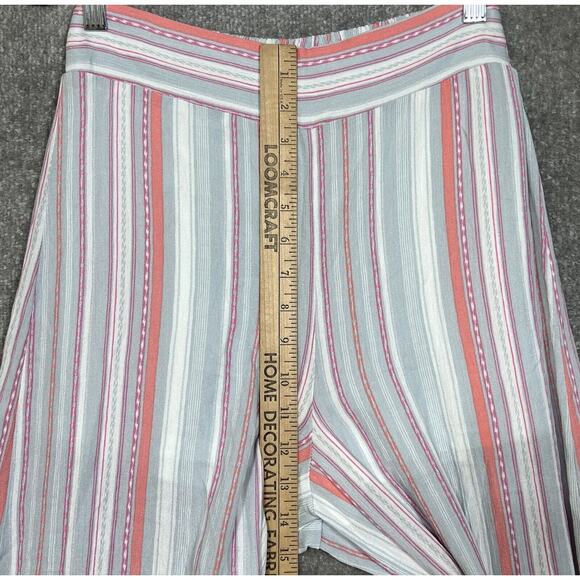 Mi Ami Kelly Striped Wide Leg Asymmetrical Hem Pants Womens Size Medium Rayon - Picture 7 of 9